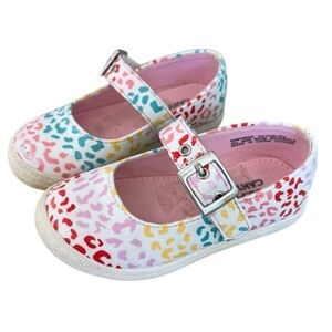 HARPER CANYON Mary Jane Shoes with Velcro strap & multi-colored leopard print, 6